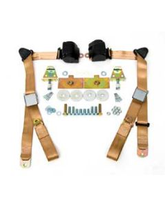 Chevy Shoulder Harness, Seat Belt Kit, 3-Point Retractable,Tan, 1955-1957