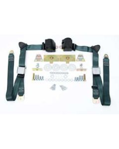 Chevy Shoulder Harness, Seat Belt Kit, 3-Point Retractable,Dark Green, 1955-1957