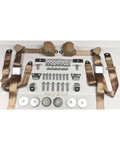 Chevy Shoulder Harness, Seat Belt Kit, 3-Point Retractable,Tan, 1955-1957