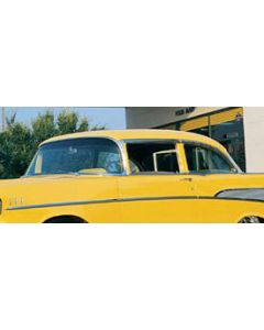 Chevy Vent Window Delete Glass Set, Tinted, 2-Door Sedan, 1955-1957