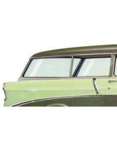 Chevy Rear Curved Quarter Glass, Right, Clear, 2-Door Wagon, 1955-1957