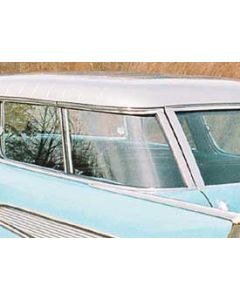 Chevy Rear Curved Quarter Glass, Left, Clear, Nomad, 1955-1957