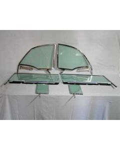 Chevy Side Glass Set, Installed With Frames, Tinted, Convertible, 1955-1957