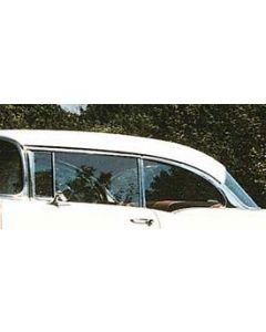 Chevy Door Glass, Installed In Frame, Tinted, 2-Door Hardtop & Convertible, Left, 1955-1957