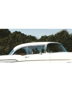 Chevy Door Glass, Installed In Frame, Tinted, 2-Door Hardtop & Convertible, Right, 1955-1957