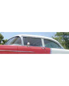 Chevy Door Glass, Installed In Lower Channel, Tinted, 2-Door Sedan & Wagon, Left, 1955-1957