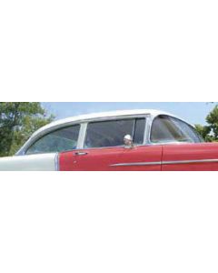 Chevy Door Glass, Installed In Lower Channel, Tinted, 2-Door Sedan & Wagon, Right, 1955-1957