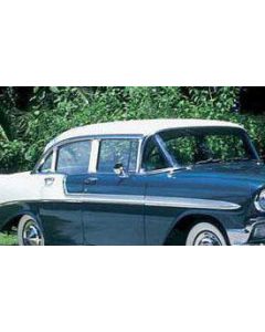 Chevy Door Glass, Installed In Lower Channel, Tinted, 4-Door Sedan, Right, Rear, 1955-1957
