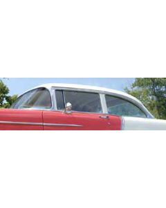 Chevy Quarter Glass, Installed In Lower Channel, Tinted, 2-Door Sedan, Left, 1955-1957