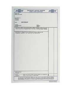 1955-64 Blank Factory Window Sticker