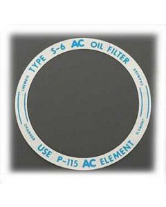 Chevy Oil Filter Canister Lid Decal, 1955 V8 & 1955-1957 6-Cylinder