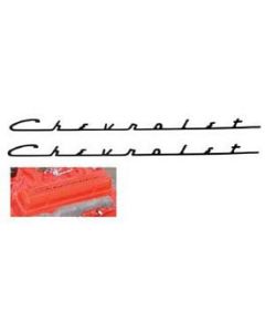 Chevy Valve Cover Decals, Black Chevrolet Script, 265ci, 1955