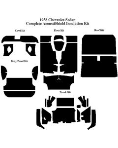 Chevy Insulation, QuietRide, AcoustiShield, Complete Kit, 4Door Sedan, 1958