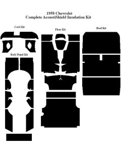 Chevy Insulation, QuietRide, AcoustiShield, Complete Kit, Sedan Delivery, 1958