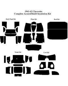 Chevy Insulation, QuietRide, AcoustiShield, Complete Kit, 4Door Sedan, 1961-1962