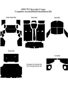 Chevy Insulation, QuietRide, AcoustiShield, Complete Kit, Coupe, 1965-1970