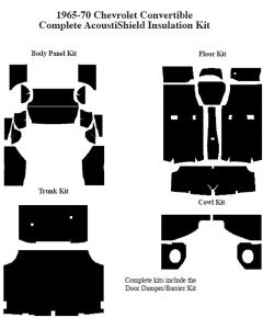 Chevy Insulation, QuietRide, AcoustiShield, Complete Kit, Convertible, 1965-1970