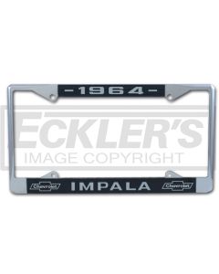 Chevy Impala License Plate Frame With Chevy Bowtie And Year, 1958-1966