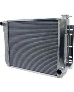 Full Size Chevy Aluminum Radiator, Manual Transmission, Polished Finish, 1959-1972