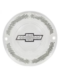 Full Size Chevy Taillight Lens Clear with Chrome Bowtie Logo, 1962