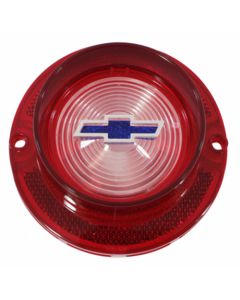 Full Size Chevy Back-Up Light Lens, With Blue Dot Bowtie Logo, Without Chrome Trim, 1963