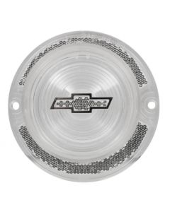 Full Size Chevy Taillight Lens Clear with Chrome Bowtie Logo, 1963