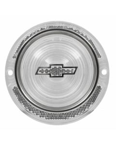 Full Size Chevy Taillight Lens Clear with Blue Bowtie Logo,With Chrome Molding 1963
