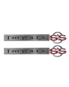 Full Size Chevy Front Fender Emblems, Impala SS, Show Quality, 1967