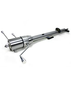 Full Size Chevy Brushed Aluminum Tilt Steering Column, ididit Column Shift, 1958