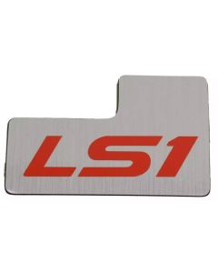 LS Conversion Throttle Body ID Plate, LS1, Silver/Red
