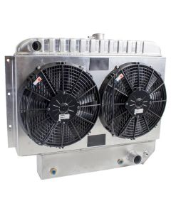 Full Size Chevy Aluminum Radiator, Knockout HP Series, Complete Kit, Griffin, 1959-1964