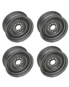 Full Size Chevy Steel Wheel Set, 14" X 6", For Disc Or Drum Brakes, 1958-1969
