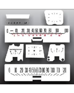 Chevroet® Impala,White Face Gauges Instrument Cluster Overlay,1971..1976