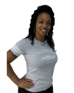 Ladies Chevrolet Football Tee - Ash Gray