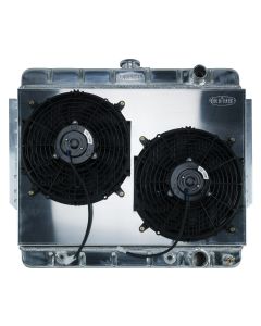 1961-1965 Chevy Impala Fullsize Cold Case Aluminum Radiator, Big 2 Row, With Fans & Shroud