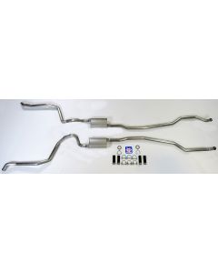 1965-1966 Full Size Chevrolet Aluminized Exhaust System 2-1/2" Dual Turbo, Big Block, With Performance Exhaust Manifolds, 2-1/ 2"