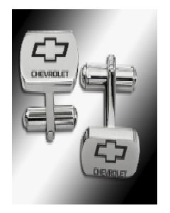 Late Great Chevy - Chevrolet Name and Bowtie  Logo  Cufflinks- Stainless Steel