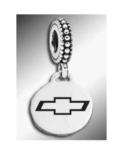Chevy Bowtie Emblem Dangle Bead With Tire-Looking Base