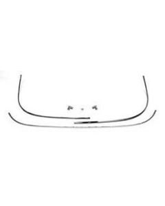 Chevy Rear Glass Set, Stainless Steel, Restored, 2-Door Hardtop, 1955-1957