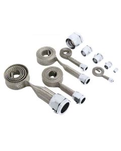 Nova Hose Cover Kit, Stainless Steel, Braided, Universal,With Chrome Clamps, 1967-79