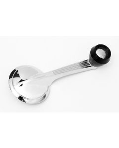 Chevy Window Handle, Inside, Chrome, With Black Knob, 1955-1957