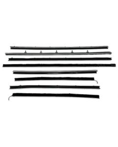 1966-1967 Chevelle Window Felt Kit - 2 Door Hardtop - Round Stainless Steel Bead
