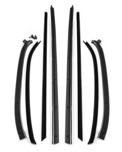 1966-1967 Chevelle Two Door Hardtop Window Felt Kit - Flat Stainless Steel Bead