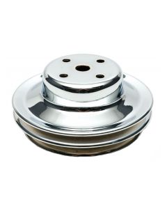 Chevelle or Malibu Water Pump Pulley, Small Block, Double Groove, Chrome, 1969-72