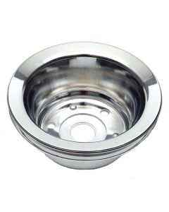 Chevelle or Malibu Crankshaft Pulley, Small Block, Single Groove, Chrome, 1969-72