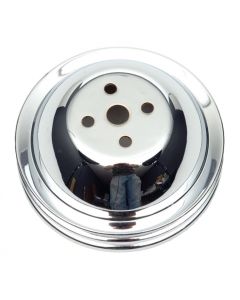 Chevelle or Malibu Water Pump Pulley, Big Block, Double Groove, Chrome, 1965-68