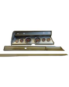 El Camino Instrument Cluster Panel, Aluminum Finish, With Carbon Fiber Series Gauges, 1966