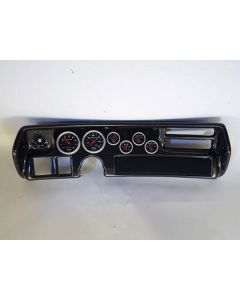 El Camino - Instrument Cluster Panel, Sweep Style, Carbon Fiber Finish, With Sport Comp Gauges, 1970-1972
