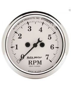 El Camino Tachometer, 7000 RPM, Old Tyme White, AutoMeter, 1964-72