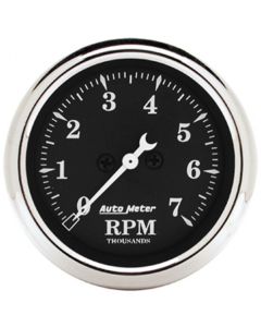 El Camino Tachometer, 7000 RPM, Old Tyme Black, AutoMeter, 1964-72